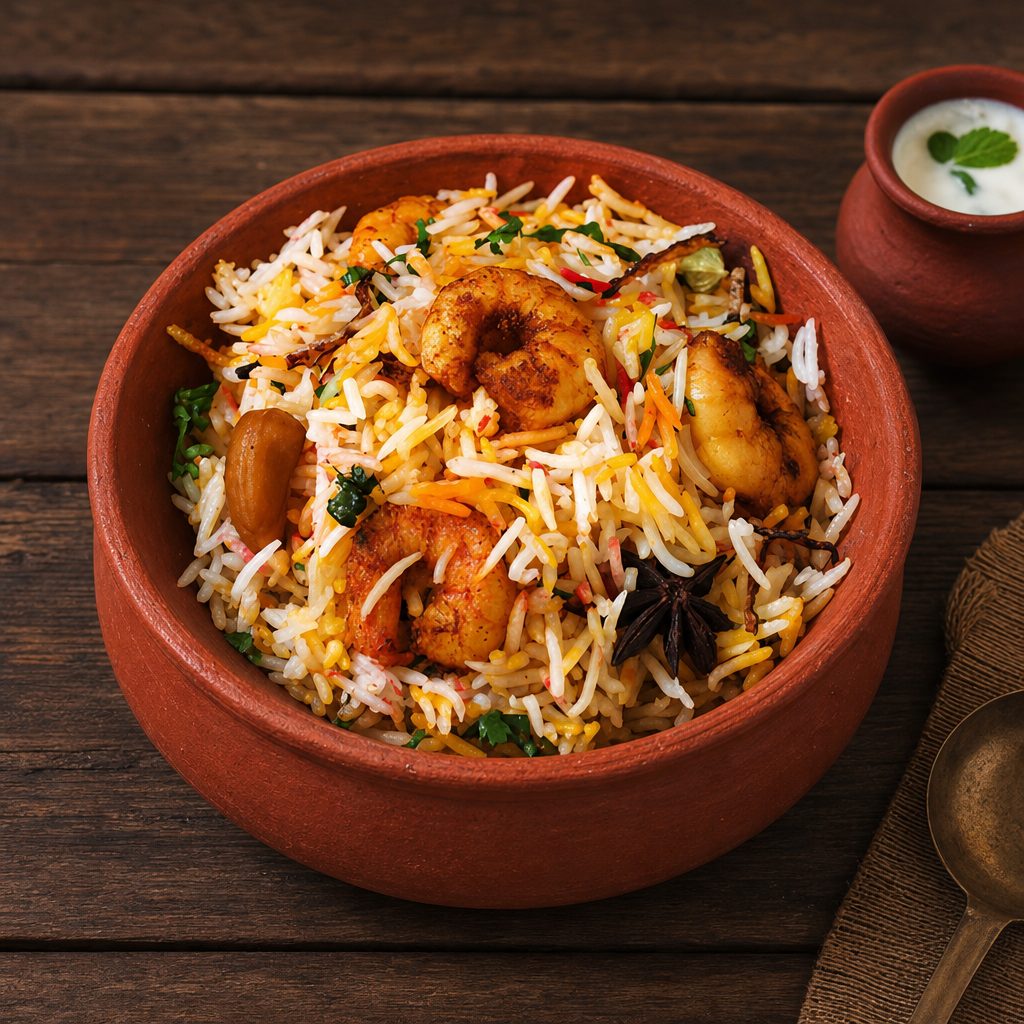 Shrimp Biryani.