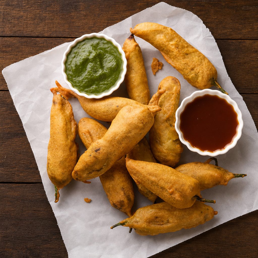 Plain Mirchi Bhajji.