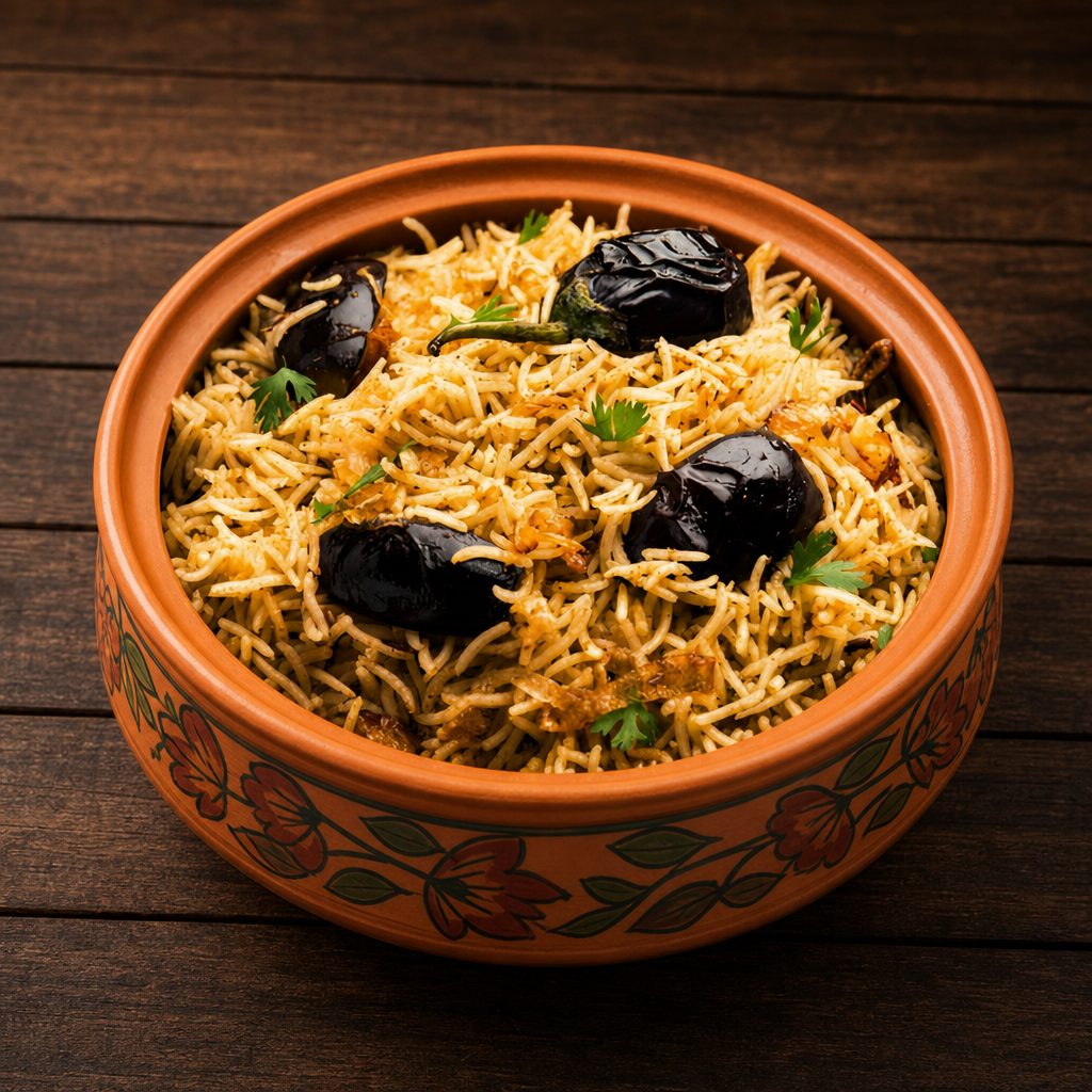 Gutti Vankaya Biryani.