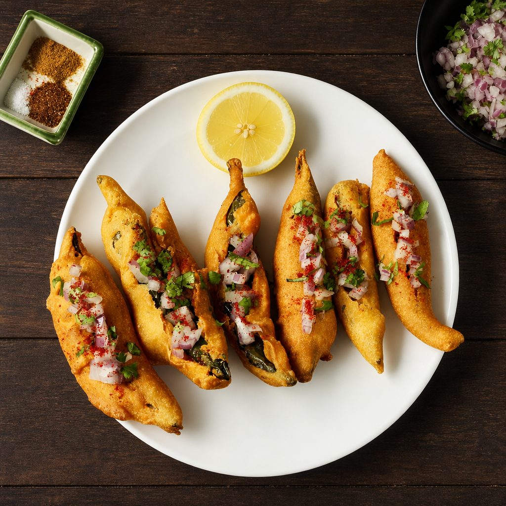 Stuffed Mirchi Bhajji.