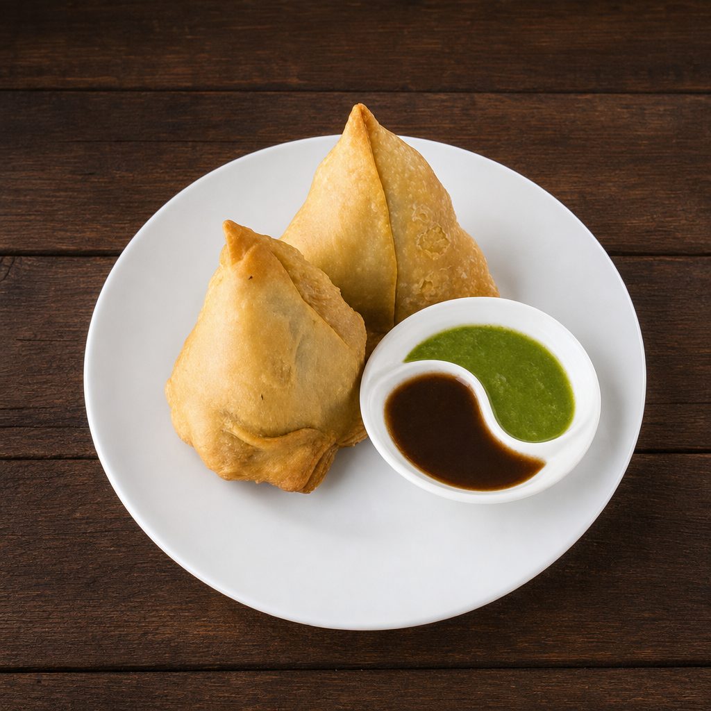 Veg Samosas (2 pcs).