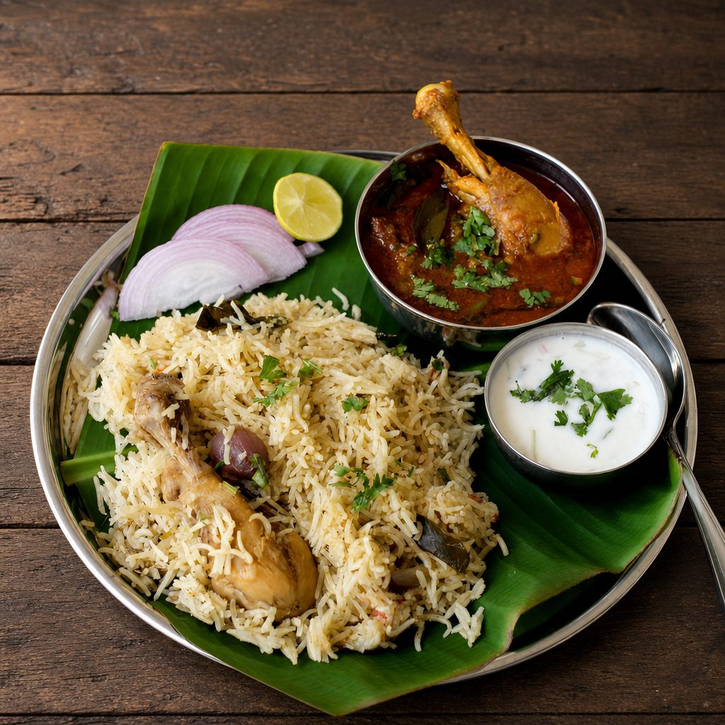 Raju Gari Kodi Pulao (Chicken Pulao) (Fri, Sat & Sun).