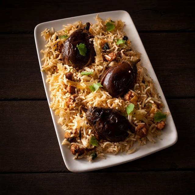 Gutti Vankaya Pulao (Fri, Sat & Sun).
