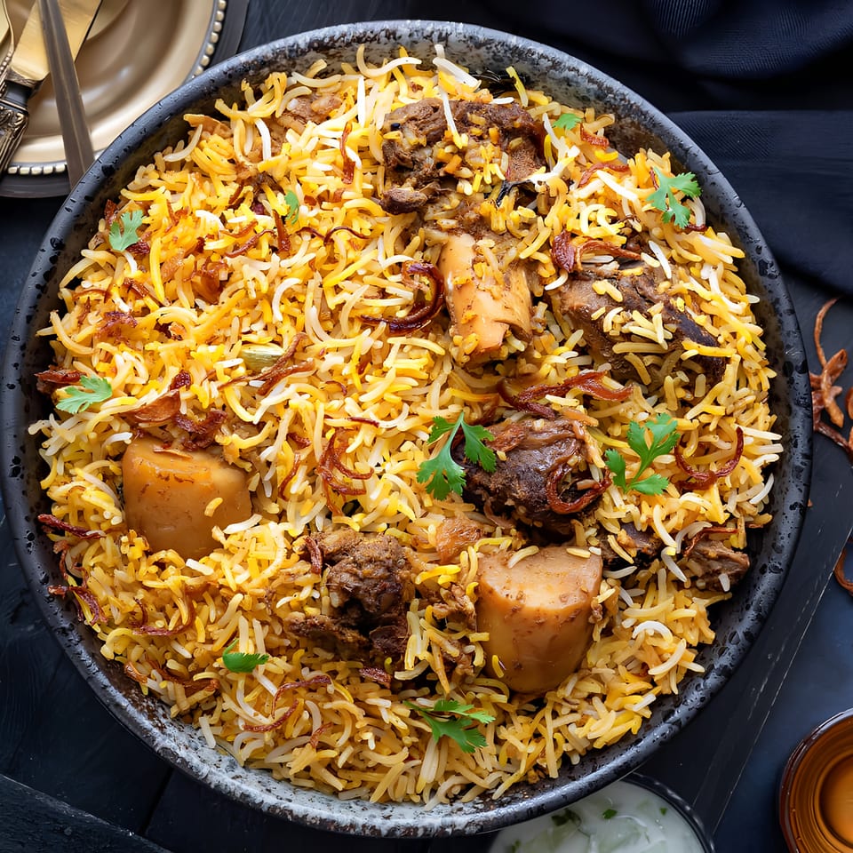Goat Dum Biryani Delight